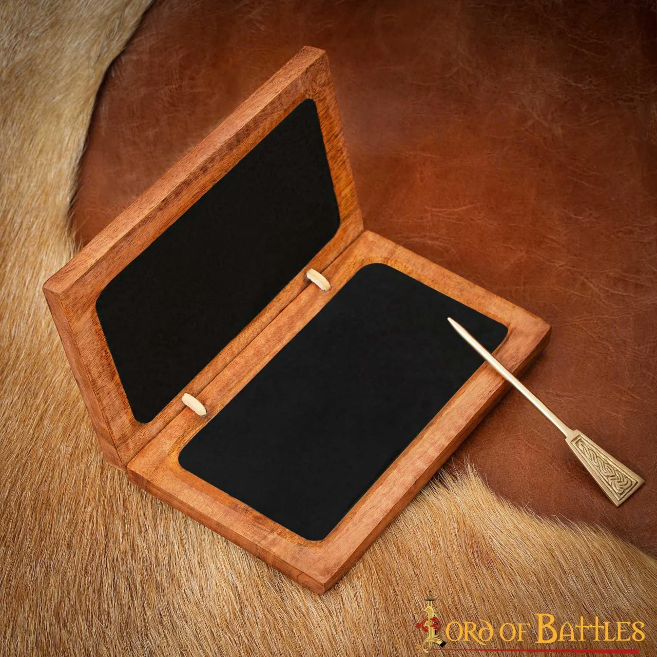 Tabla de Cera Medieval de Madera con Estilete de Latón - Image 3