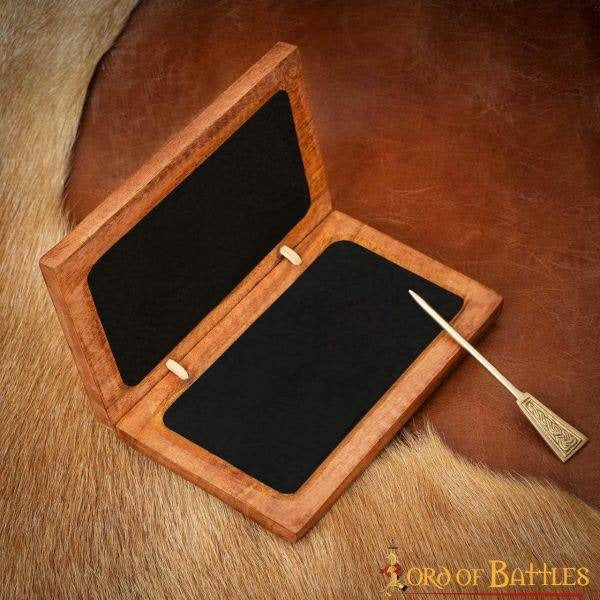 Tabla de Cera Medieval de Madera con Estilete de Latón - Image 5