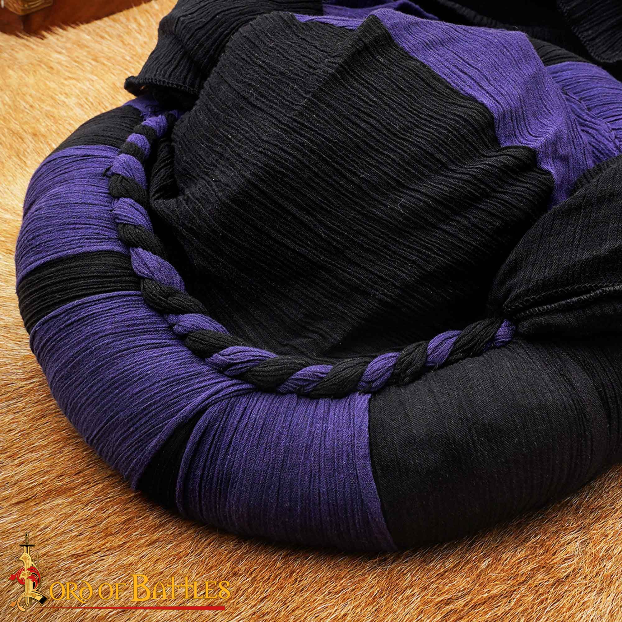 Turbante Medieval Sarraceno - Negro y Violeta Desierto Head Wrap para Larp, Fantasía y Temas Históricos - Image 7