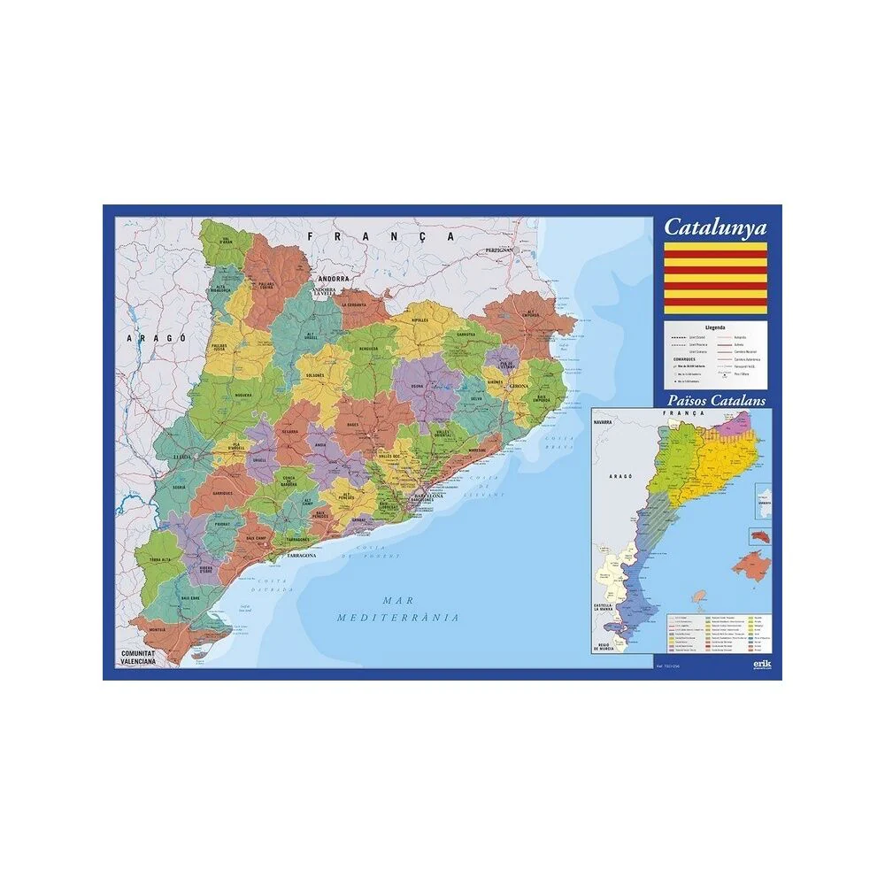 Vade Tapete Escritorio Mapa Cataluña Catalan