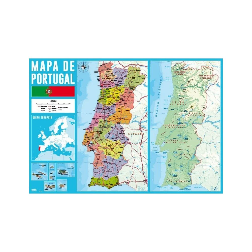Vade Tapete Escritorio Mapa Portugal Portugues