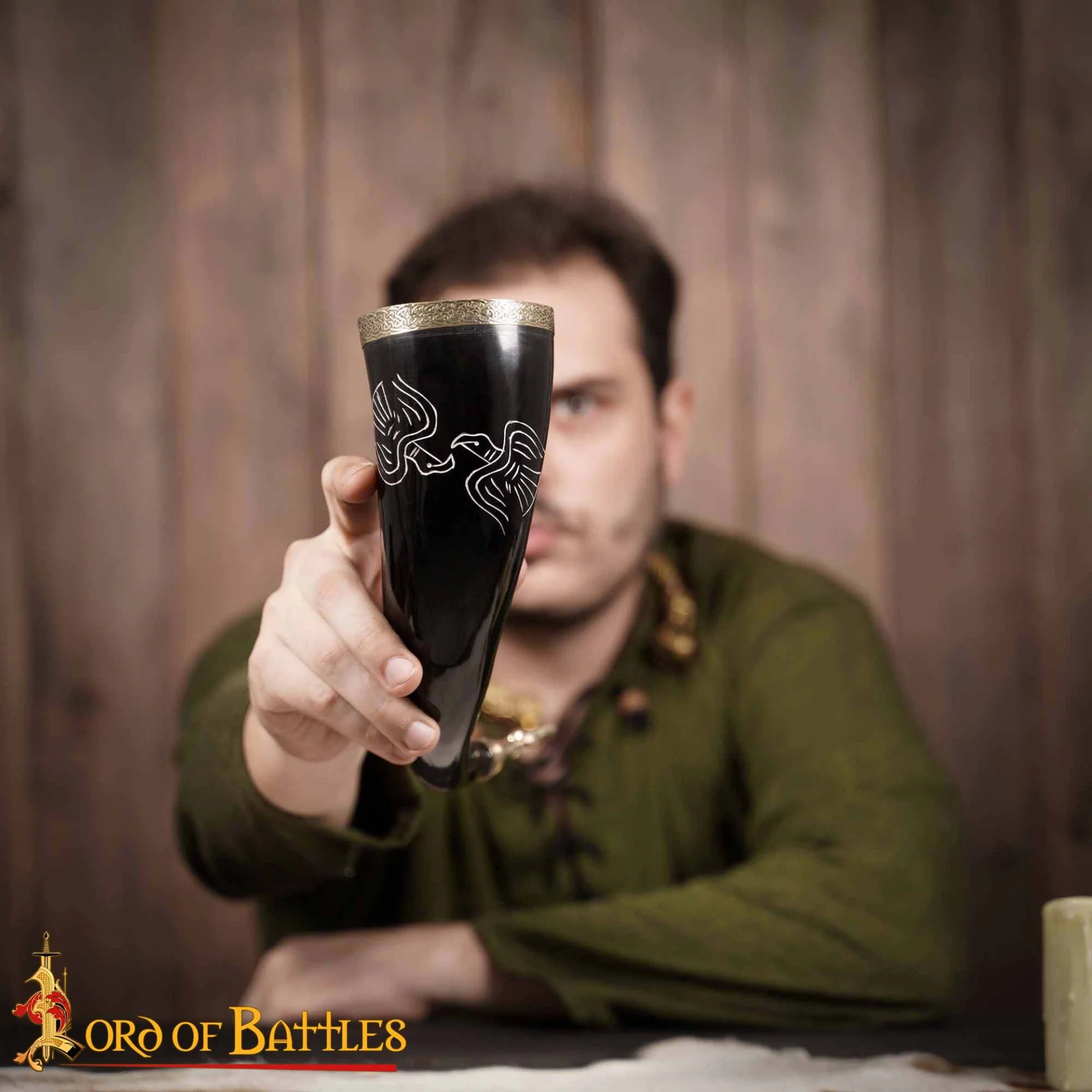 Viking Drinking Horn 400 - 500 Ml Cuerno de Buey Auténtico Hecho a Mano - Image 6