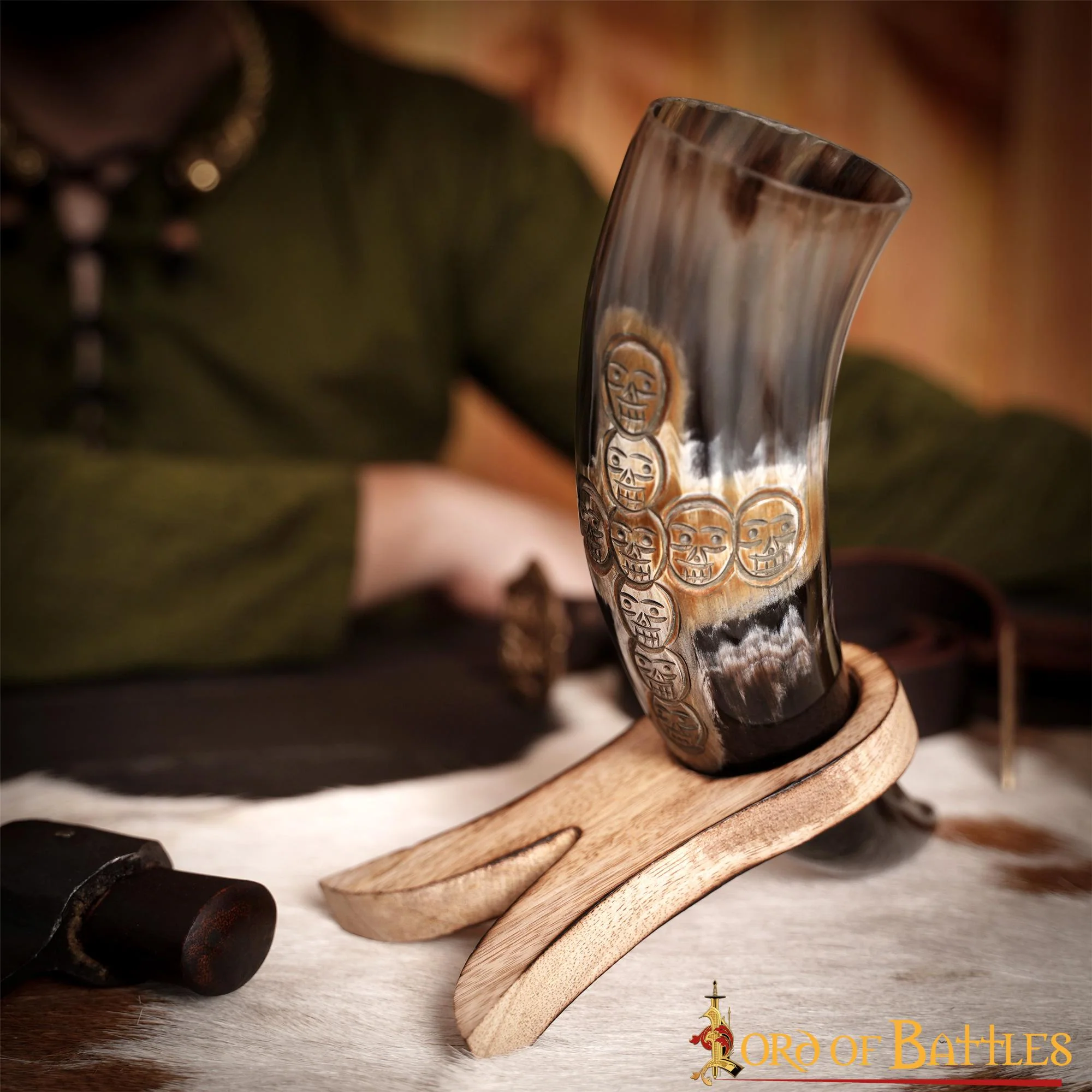 Viking Drinking Horn 500 - 600 Ml Cuerno de Buey Auténtico Hecho a Mano - Image 3