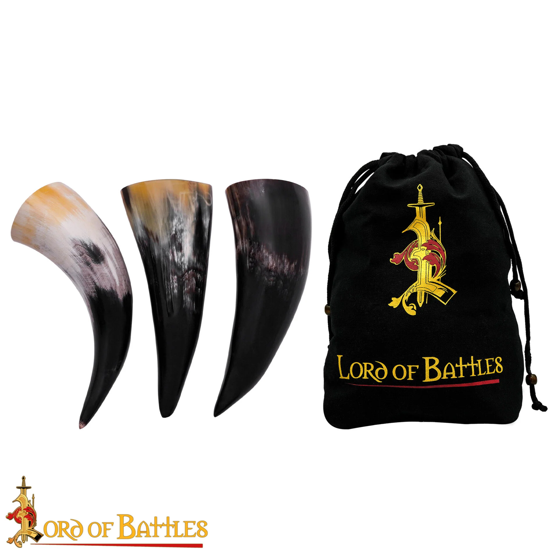 Viking Drinking Horn - Cuerno de Buey Natural Hecho a Mano (juego de 3) - Image 5