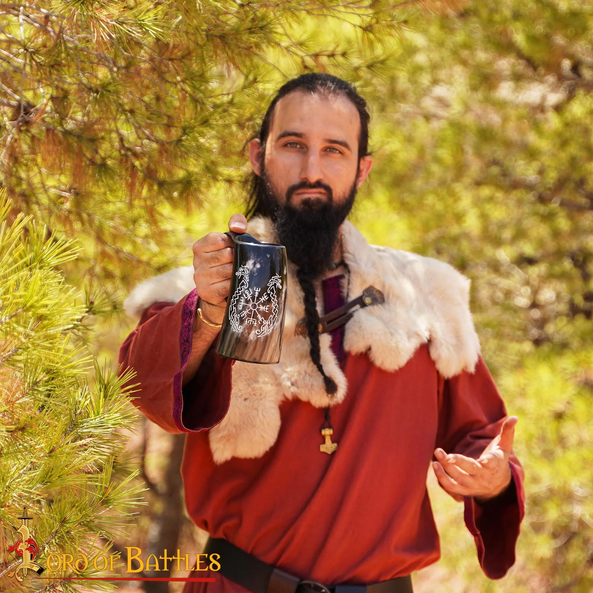 Viking Drinking Horn Tankard- Hecho a Mano con Grabado - Image 7