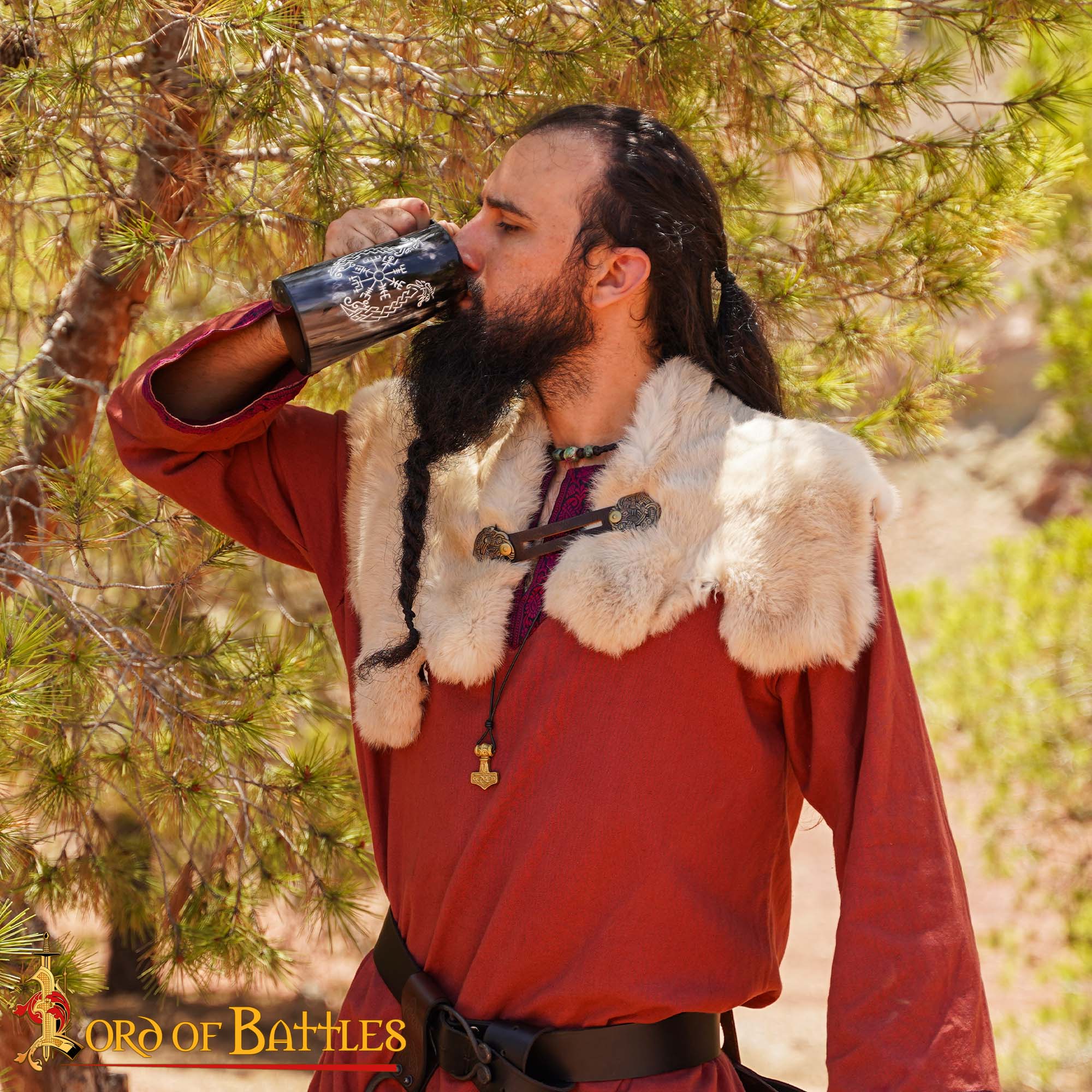 Viking Drinking Horn Tankard- Hecho a Mano con Grabado - Image 8