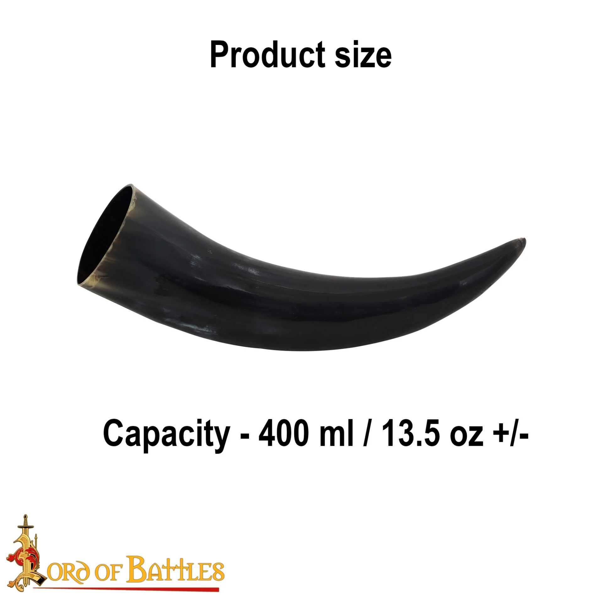 Viking Drinking Ox Horn Juego de 4 - Jarras de Cuerno Pulido de 400 Ml con Bolsa de Almacenamiento de Lona - Image 3